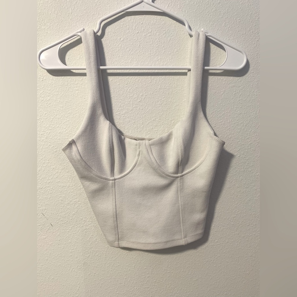 White Zara bustier crop top